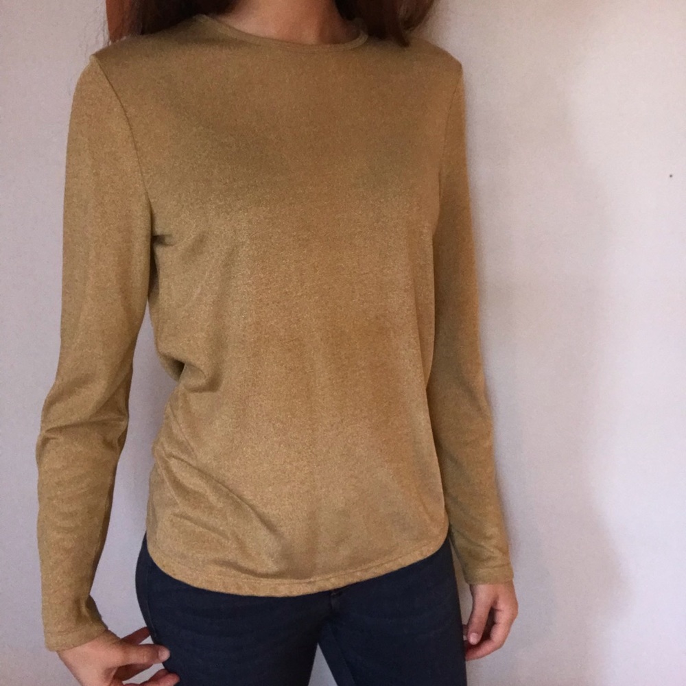 ralph lauren gold sheer glitter sweater